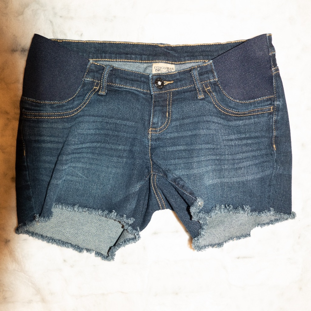INDIGO BLUE WOMEN'S  MATERNITY JEAN SHORTS